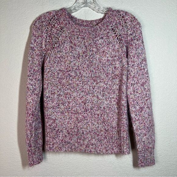 Belle de Jour Purple Rainbow Chunky Open Knit Pullover Sweater Women's‎ Size XS - Picture 1 of 7